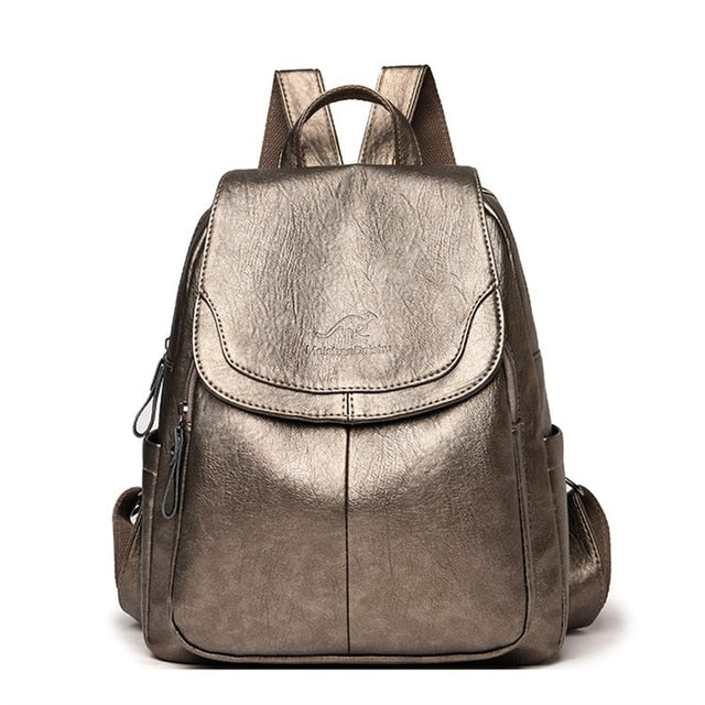 Waterproof Leather Backpack Purse